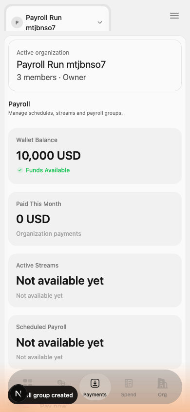 Group card, mobile